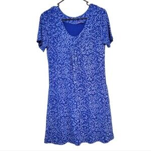 Fresh Produce Blue & White Print Jersey Knit Dress Size XS